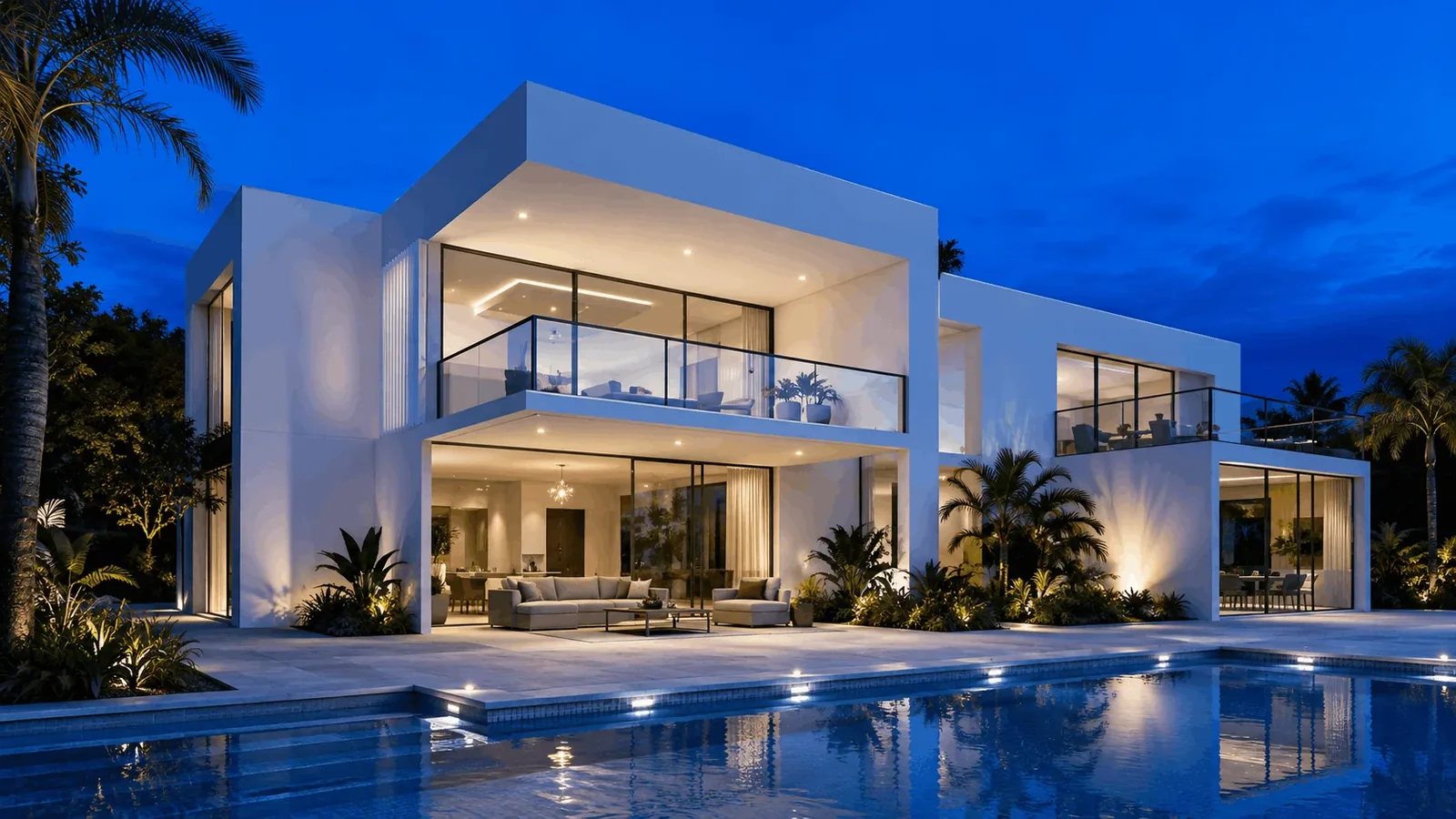 Glass walls on a storm-exposed modern home